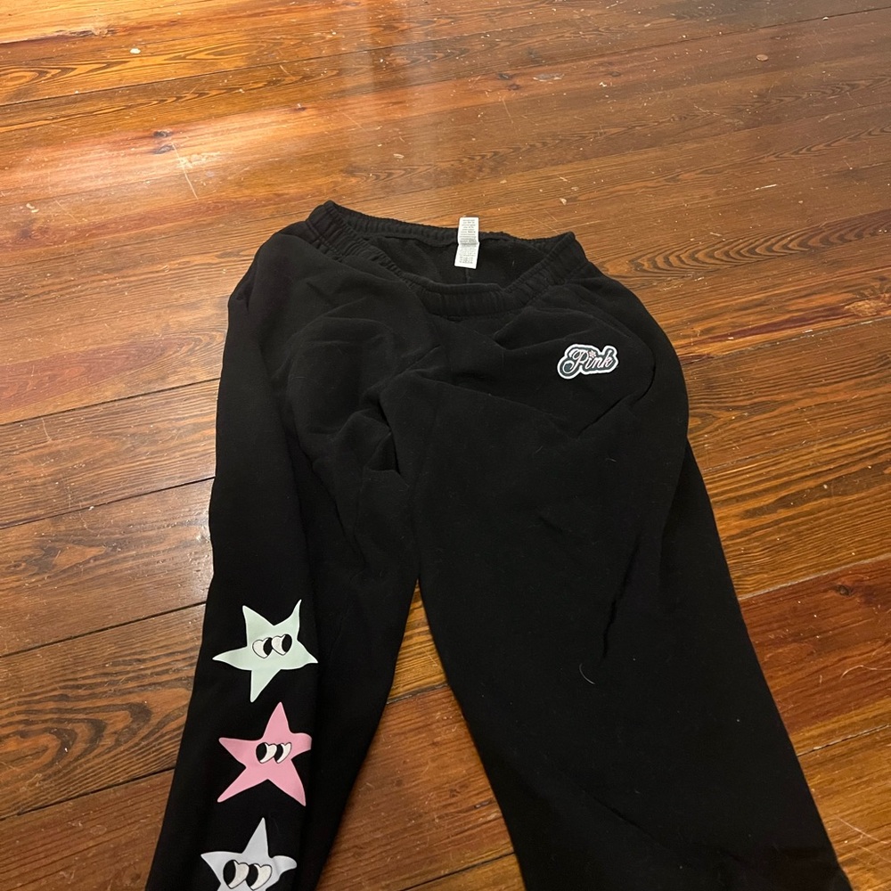PINK Victoria's Secret Black Star Sweatpants